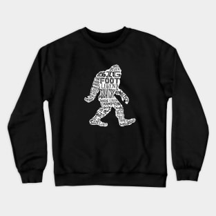 Bigfoot, Sasquatch Word Cloud Crewneck Sweatshirt